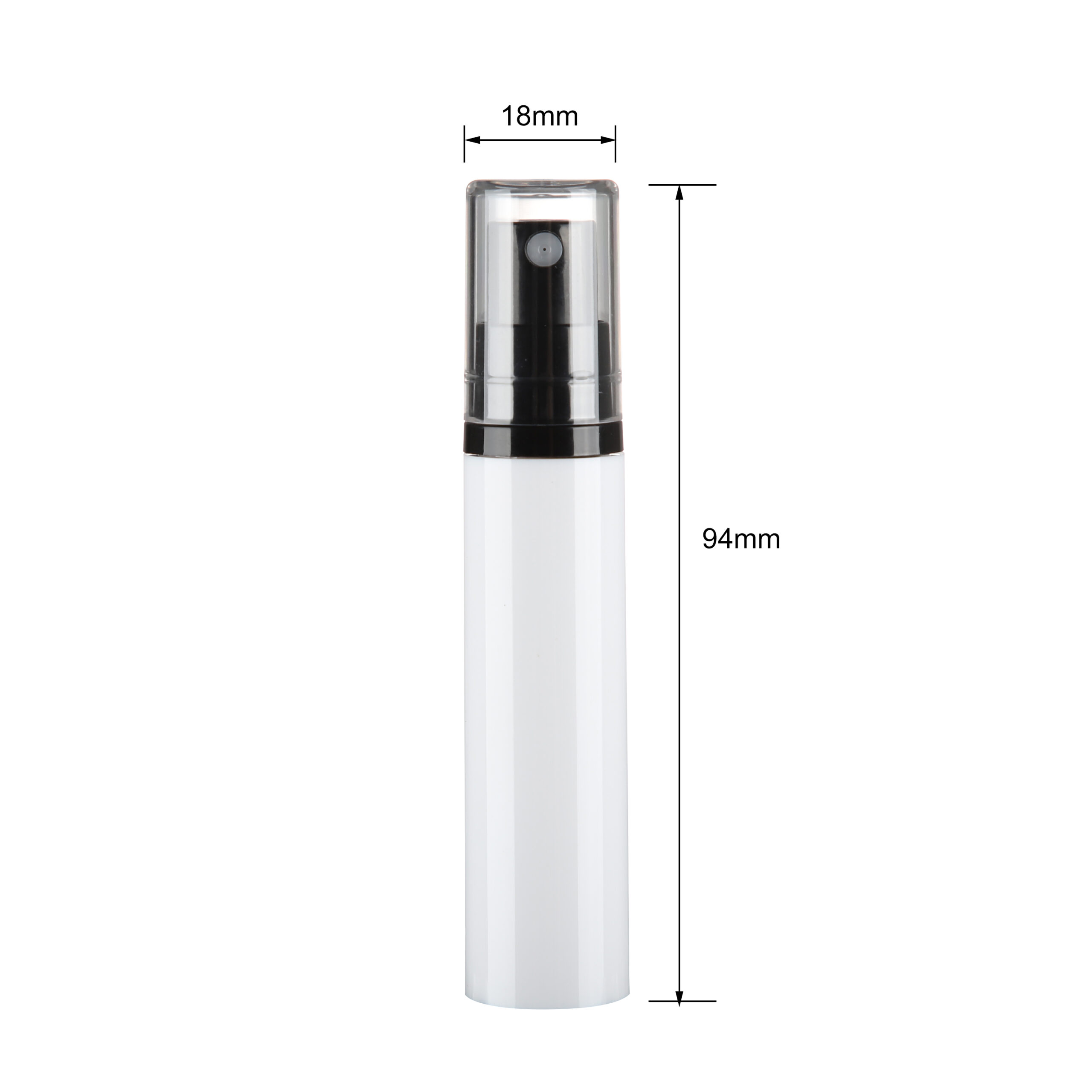 10ml PP airless bottle with mist spray dispenser ZA01