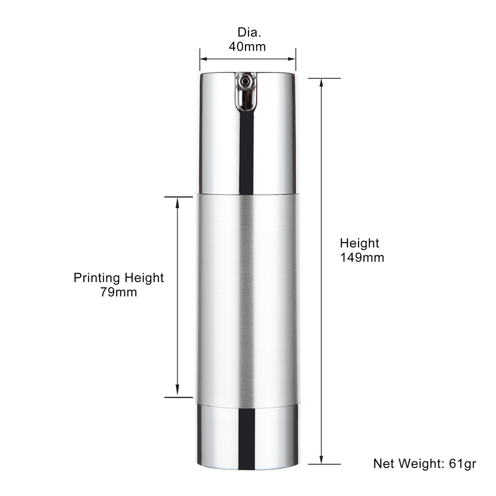 ZA213-80ml vacuum pump bottle dimension