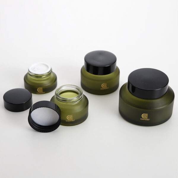 glass cosmetic jars with lids