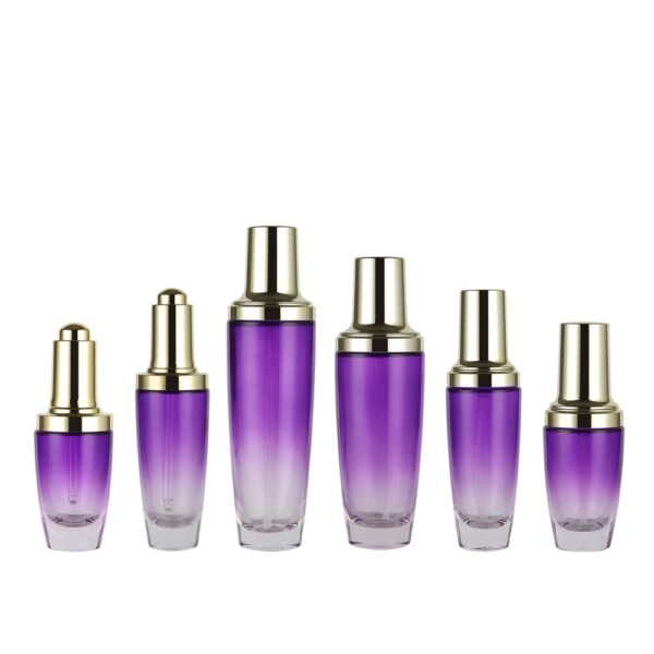 Purple Glass Pump Bottles