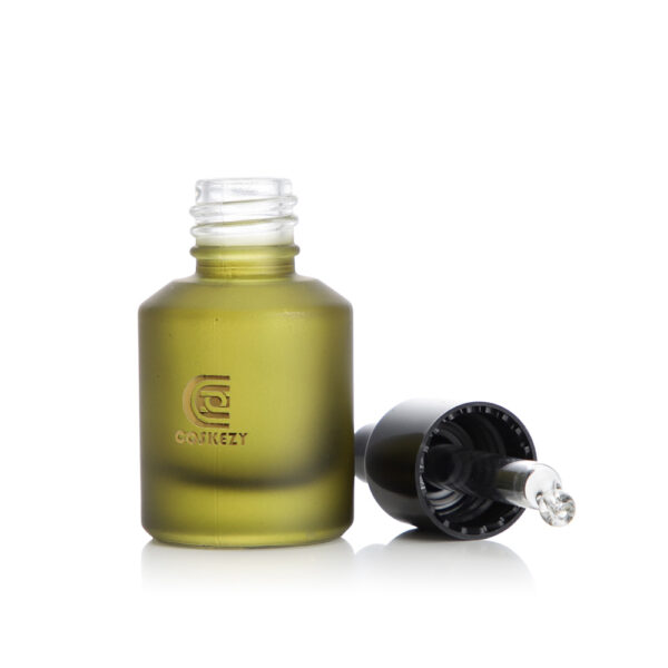 Frosted Olive Green Glass Bottle