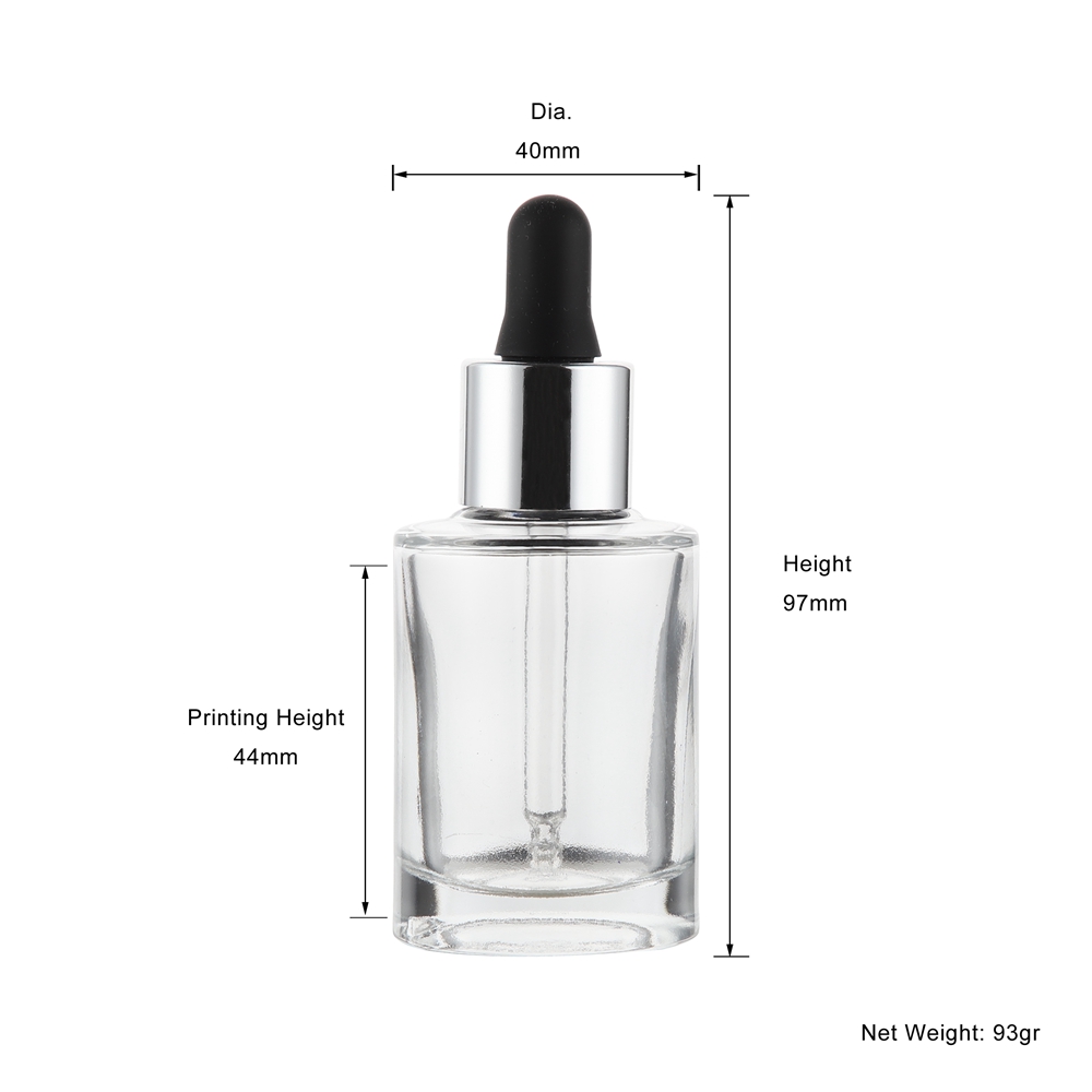 30ml clear glass bottle with dropper DB43