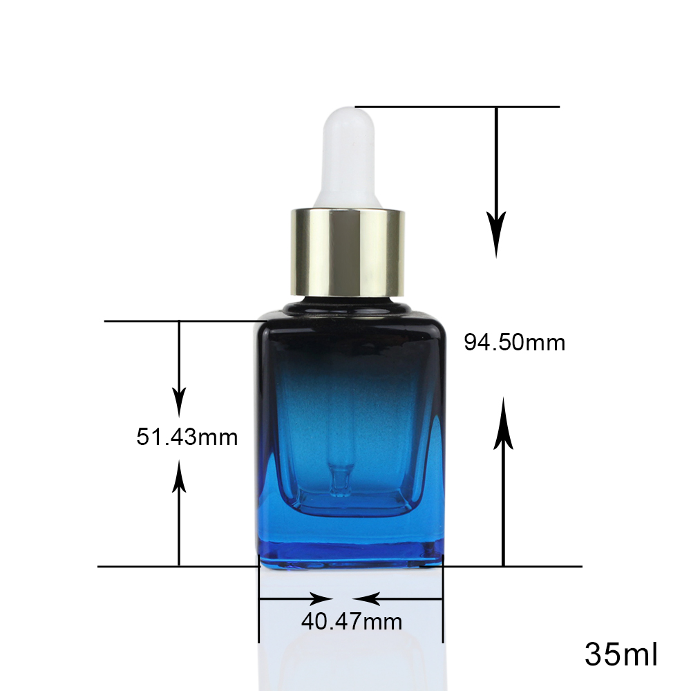 35ml square glass bottle with dropper DB51
