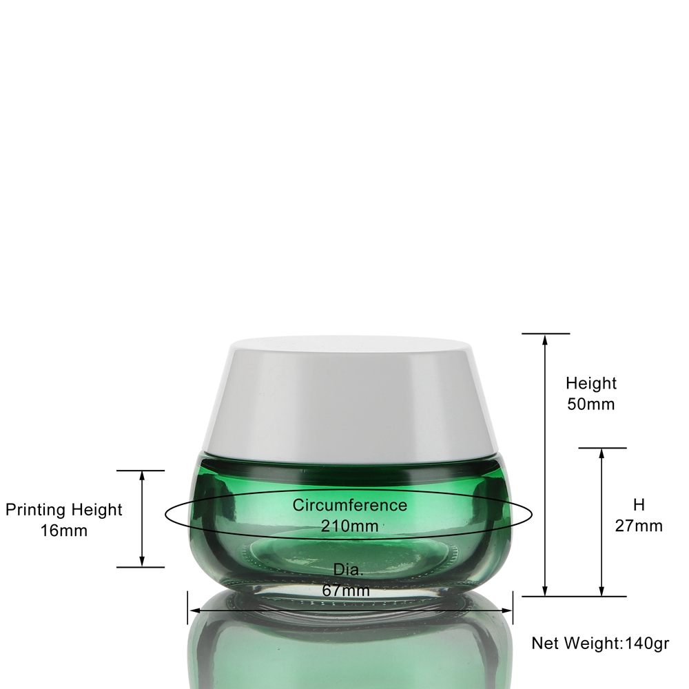 50g green glass cream jar
