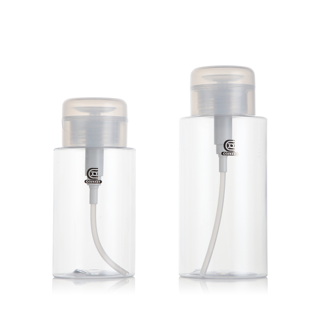 200ml 300ml Transparent Plastic Cosmetic Pressing Pump Bottle Packaging - Gambar 6