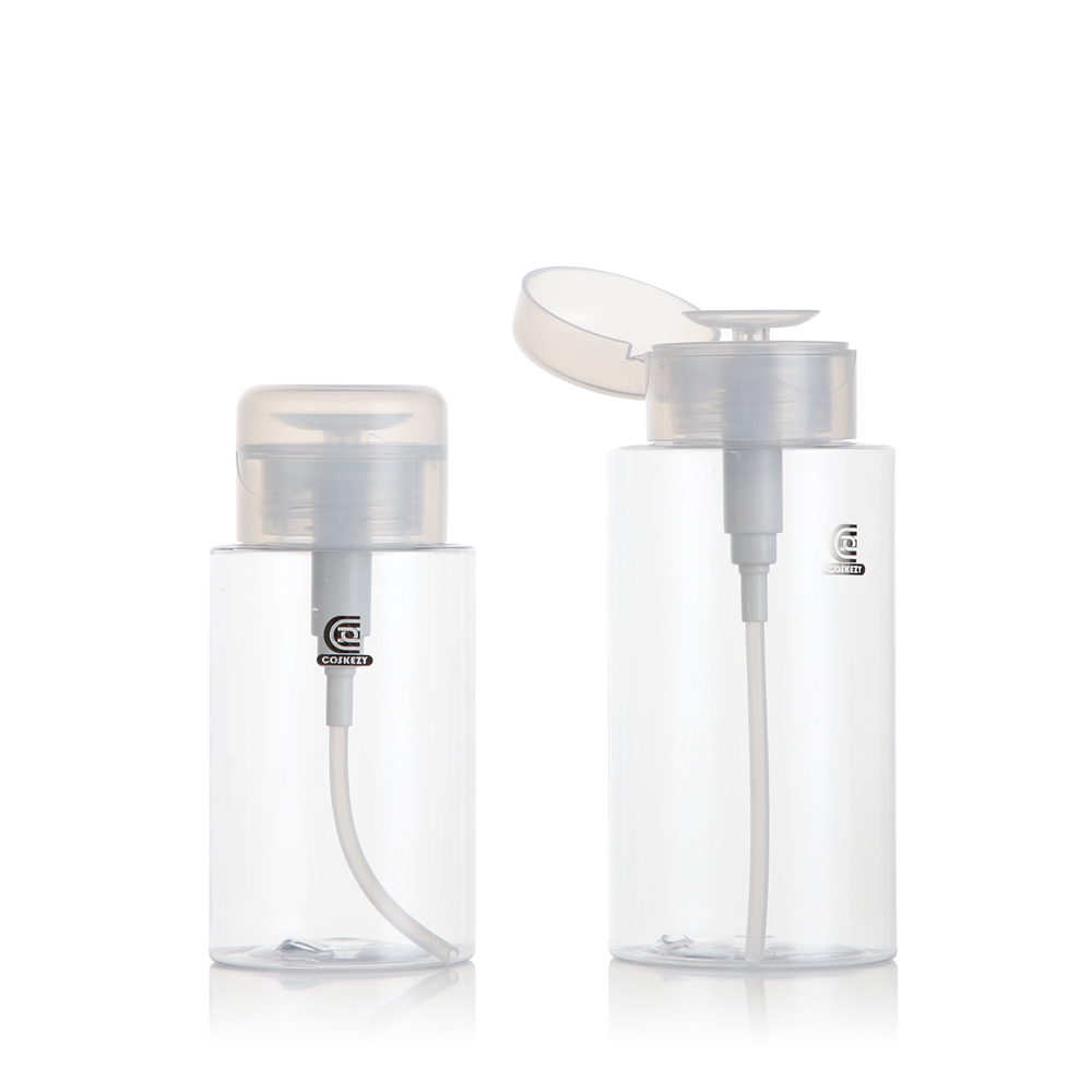 200ml 300ml Transparent Plastic Cosmetic Pressing Pump Bottle Packaging - Gambar 5