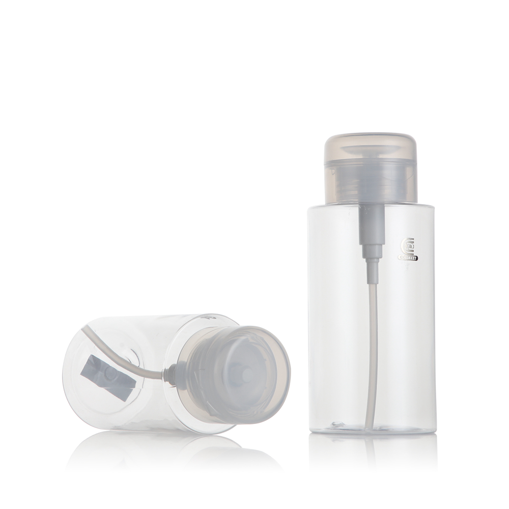 200ml 300ml Transparent Plastic Cosmetic Pressing Pump Bottle Packaging - Gambar 4