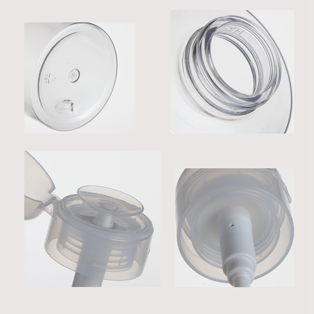 200ml 300ml Transparent Plastic Cosmetic Pressing Pump Bottle Packaging - Gambar 2