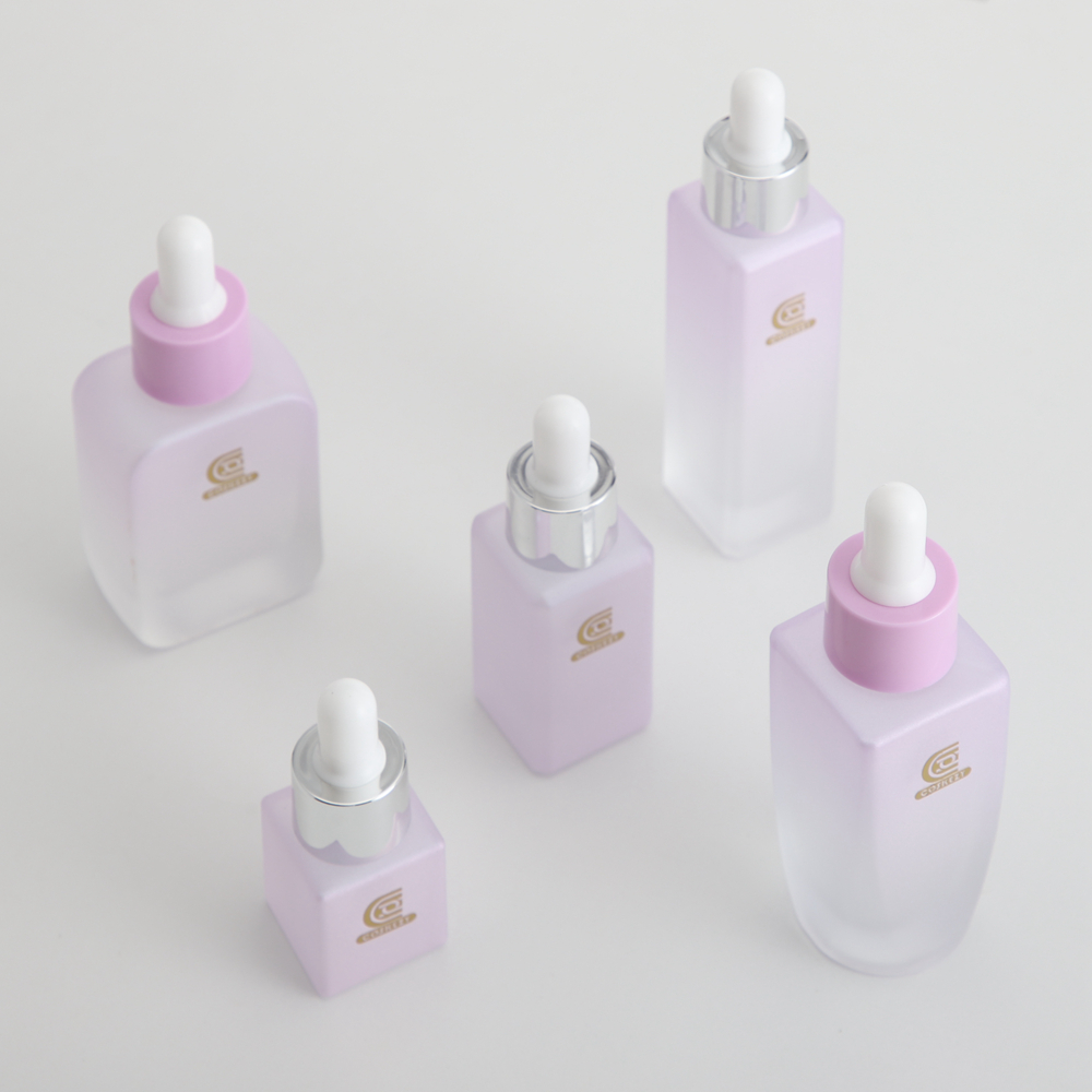 Empty 1oz Glass Dropper Bottles Packaging Gradient Purple Color - Image 9