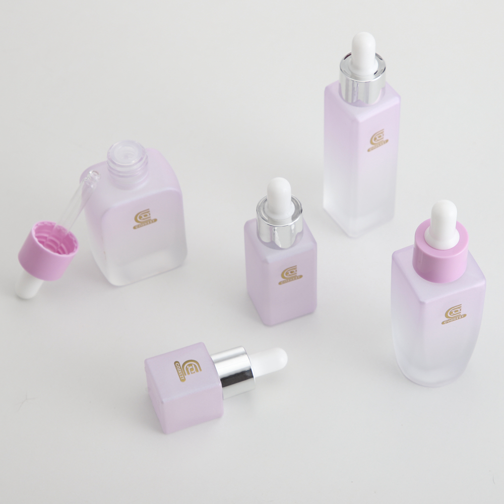 Empty 1oz Glass Dropper Bottles Packaging Gradient Purple Color - Image 10